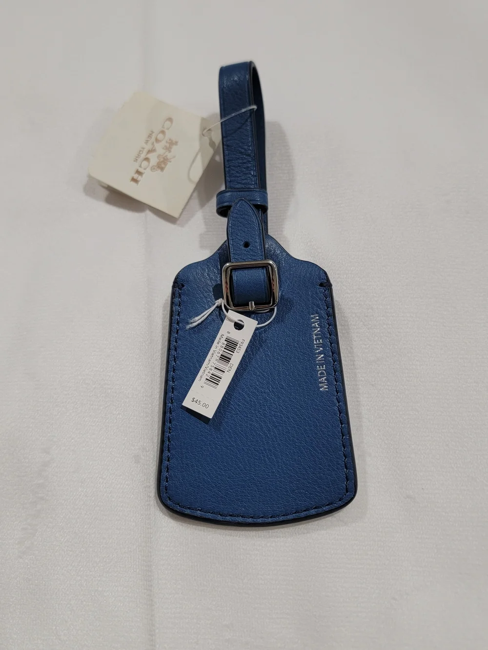 Coach Blue Leather Luggage Tag - Picture 1 of 4